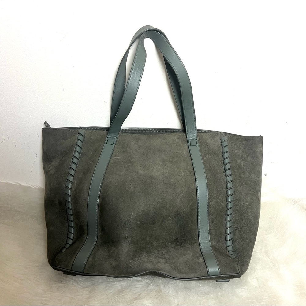 All Saints Ray Nubuck East West Suede Leather Tie Tote - Picture 9 of 12